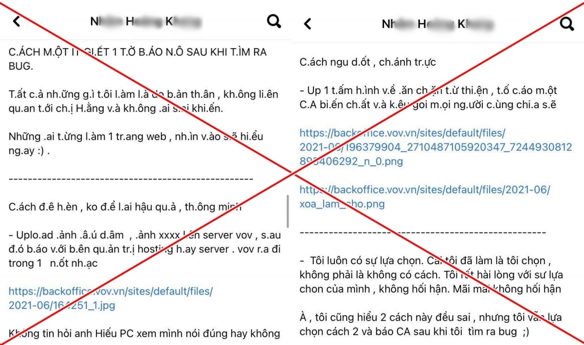Trên trang Facebook của N.H.K xuất hiện bài viết hướng dẫn cách tấn công Báo Điện tử VOV